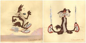 Wile E. Coyote Art Wile E. Coyote Art Fast 1949 and Furry-ous 1949 - Set of 2